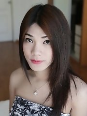 20yo slim ladyboy does a striptease and gets fucked by white cock